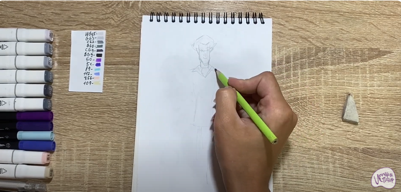 Рисуем Кощей Кощеевич из "Царевны"