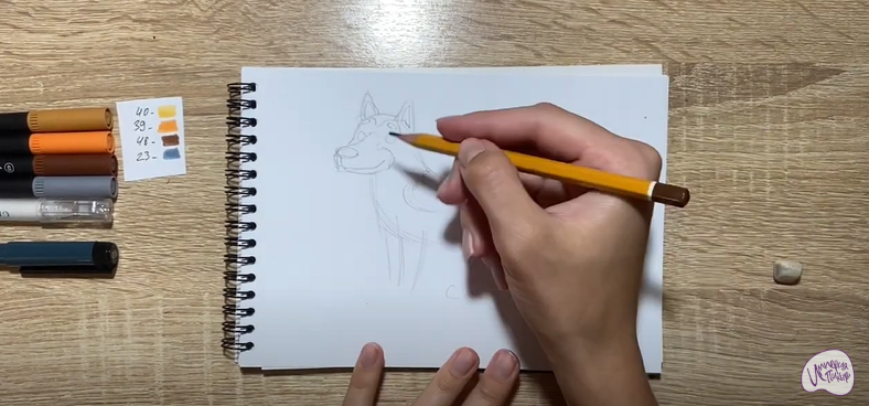 Рисуем Мультяшная овчарка