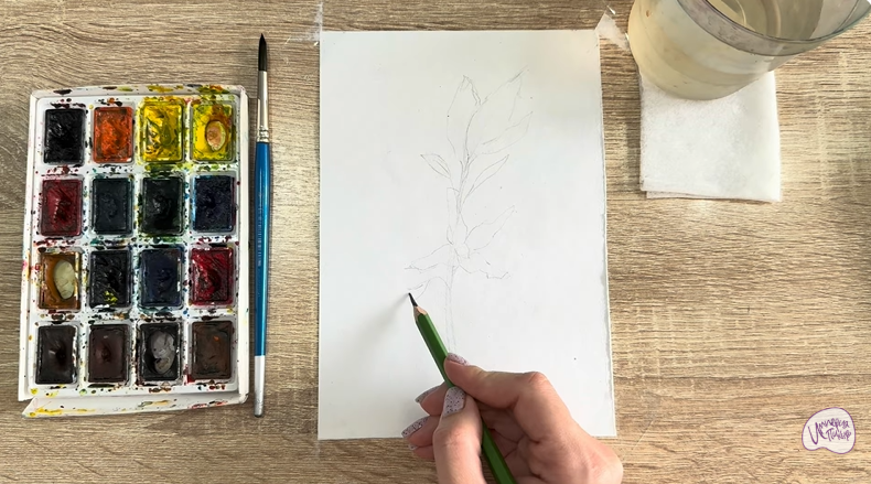 Рисуем Форзиция