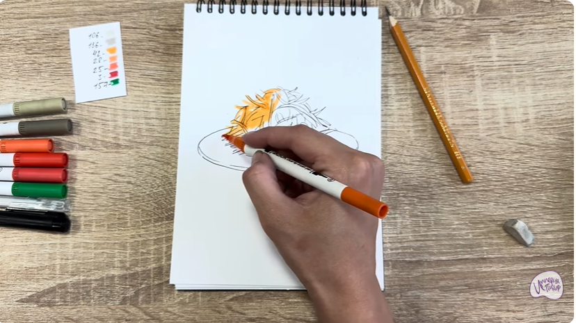 Рисуем Морковь по-корейски