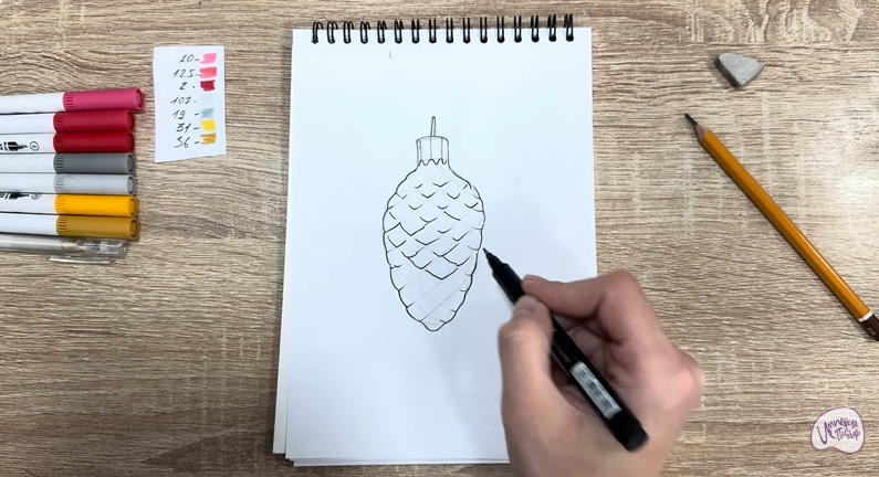 Рисуем Ёлочная игрушка