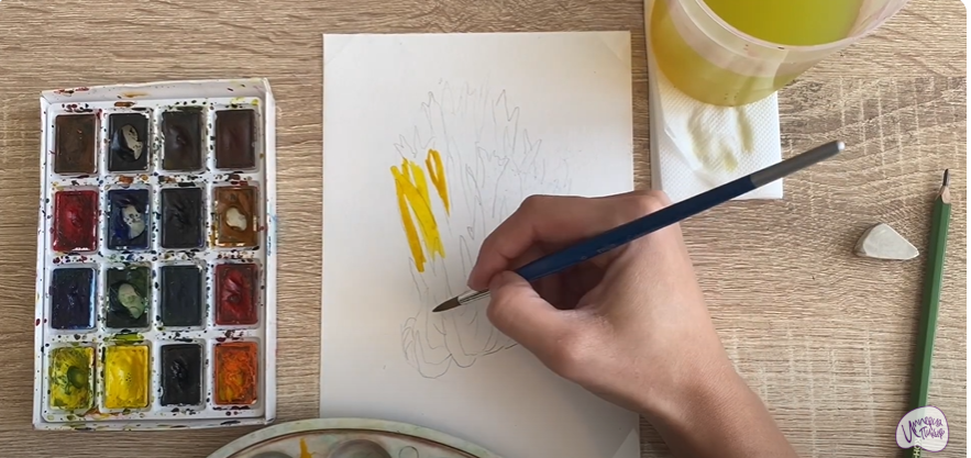 Рисуем Рогатик жёлтый