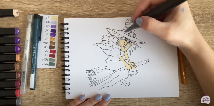 Рисуем Ведьмочка