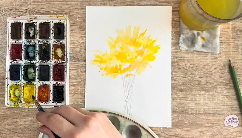 Рисуем Багрянник японский