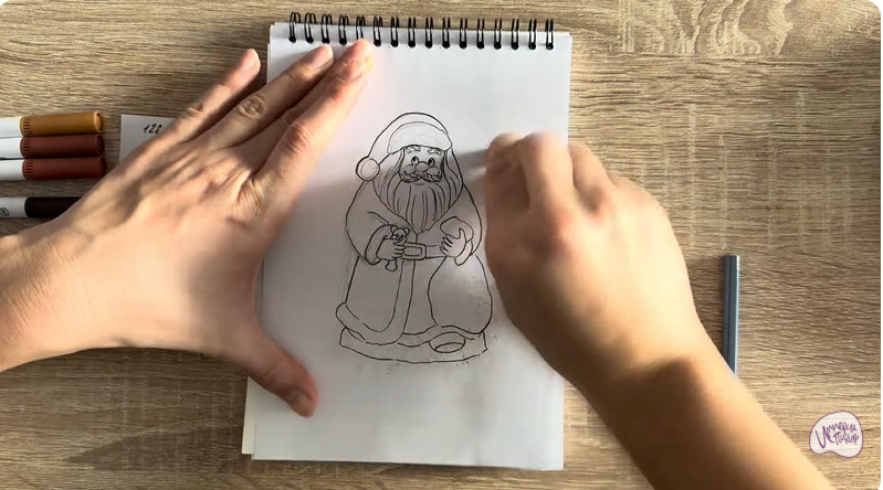 Рисуем Шоколадный Дед Мороз