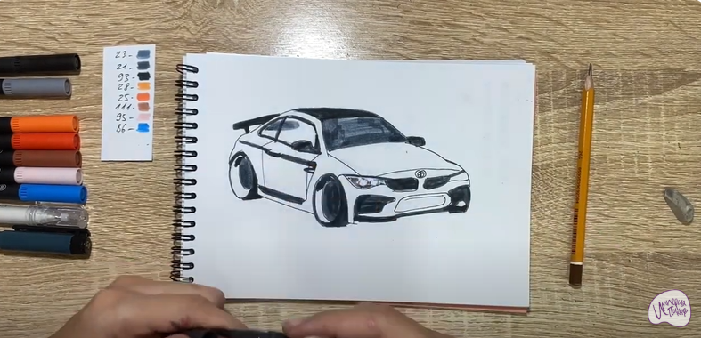 Рисуем Машина марки "БМВ"