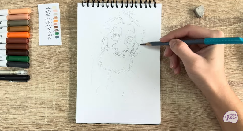 Рисуем Нафаня из фильма "Домовёнок Кузя"