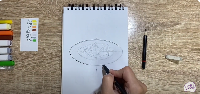 Рисуем Жаренная картошка