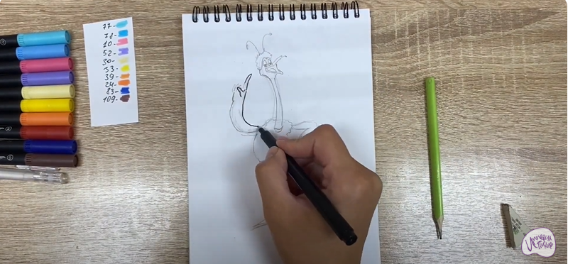 Рисуем Птица Тинк из мультфильма "Маракуда"