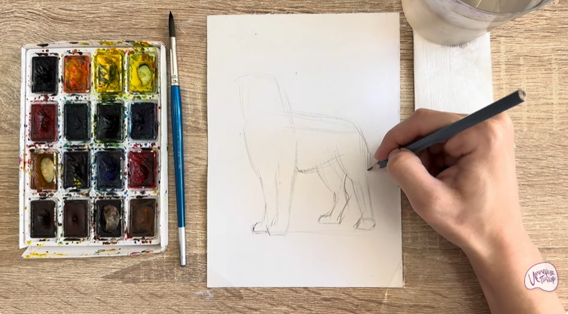 Рисуем Собака породы Бернский зенненхунд