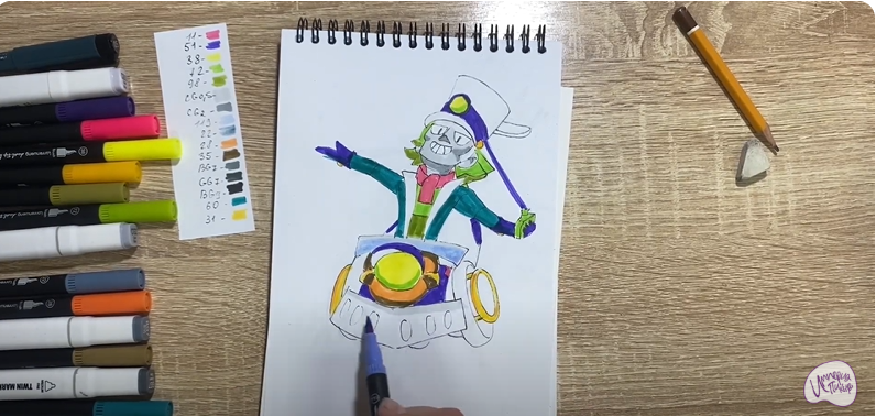 Рисуем Чак из Brawl Stars