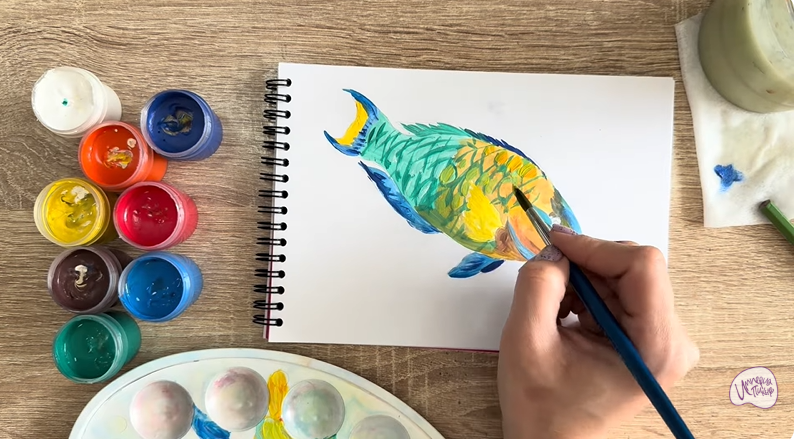 Рисуем Рыба-попугай