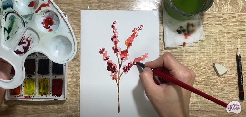 Рисуем Цветок "Илекс"
