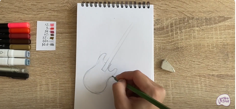 Рисуем Электрогитара