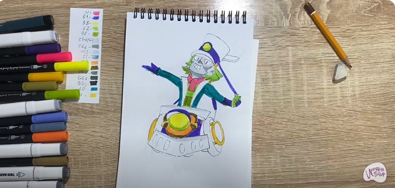 Рисуем Чак из Brawl Stars