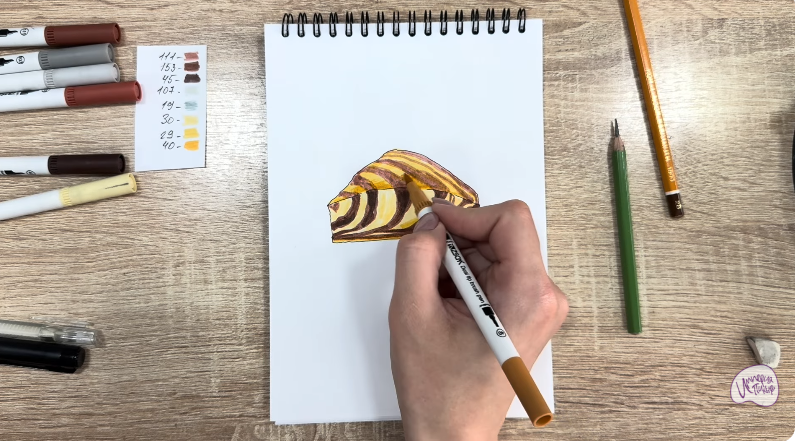 Рисуем Кекс "Зебра"