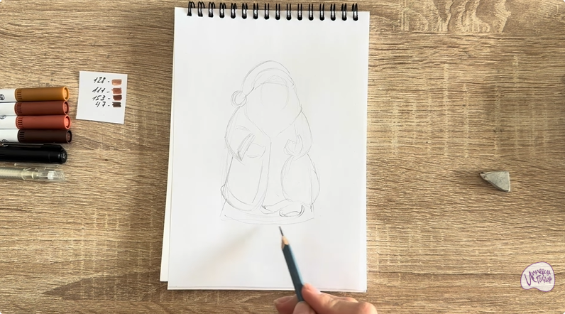 Рисуем Шоколадный Дед Мороз