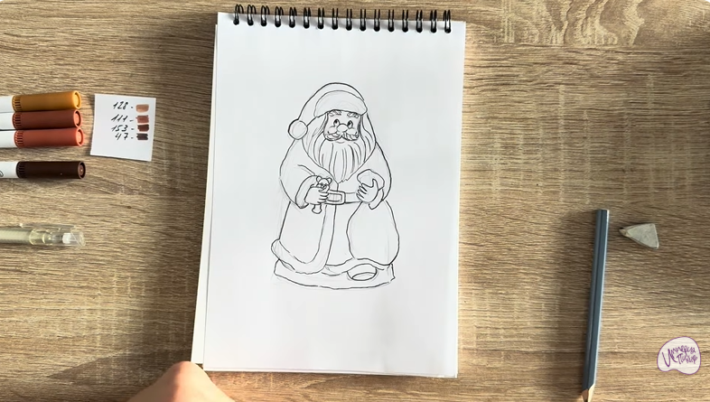 Рисуем Шоколадный Дед Мороз