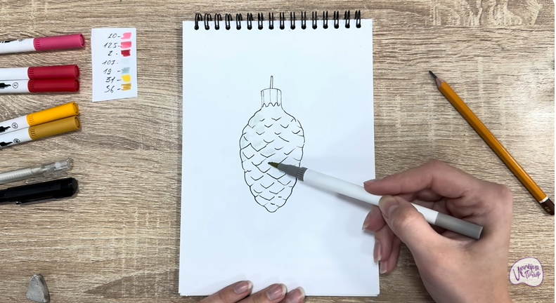 Рисуем Ёлочная игрушка