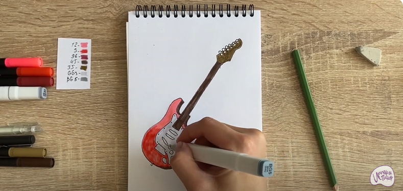 Рисуем Электрогитара