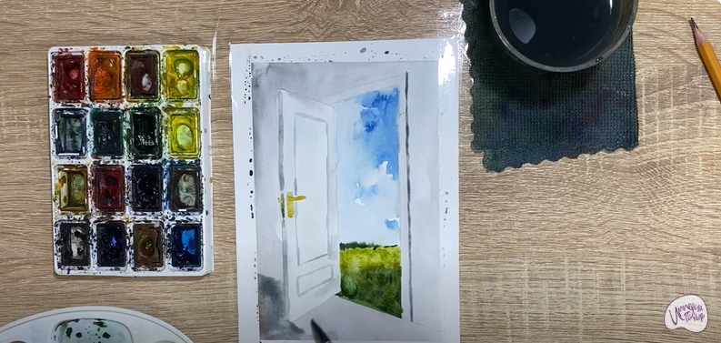 Рисуем Открытая дверь