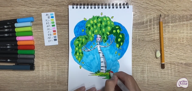 Рисуем Берёза из сказки