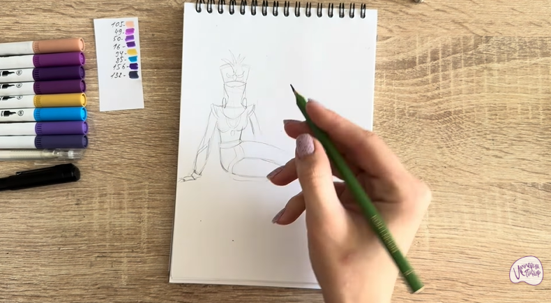 Рисуем Шамаханская Царица из "Три богатыря"