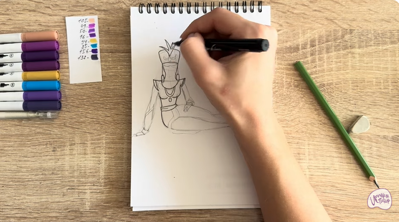 Рисуем Шамаханская Царица из "Три богатыря"