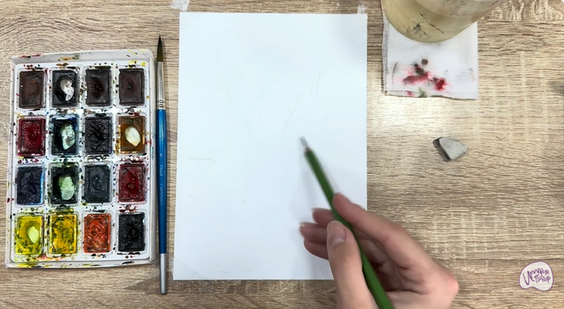 Рисуем Водяной орех