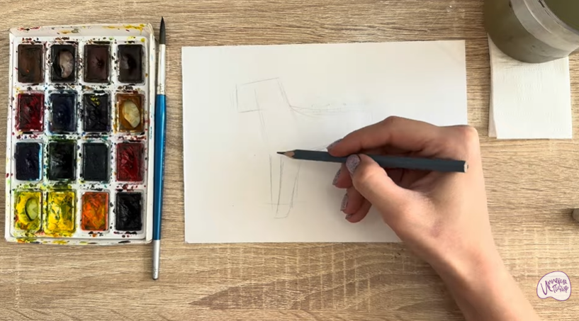 Рисуем Собака породы Эрдельтерьер