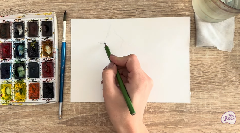 Рисуем Хохлатая синица