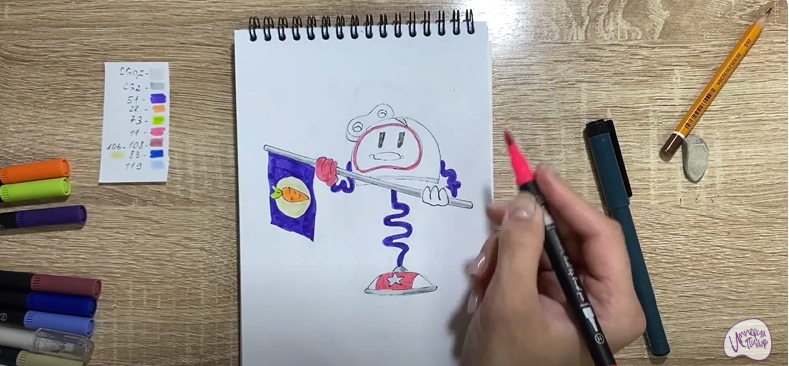 Рисуем Адъютант Мелкотрон из "Геройчики"