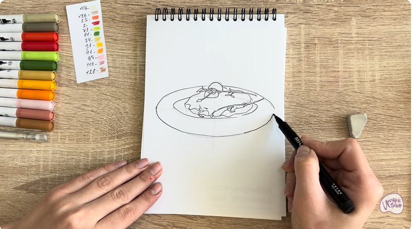 Рисуем Мясо по-французски