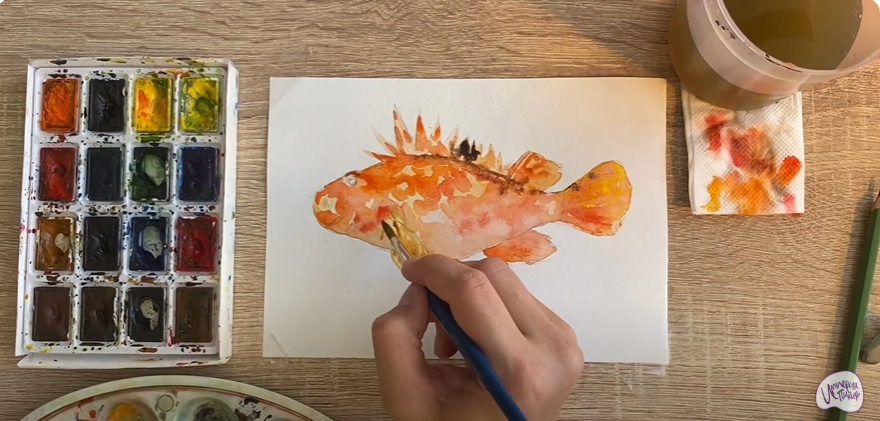 Рисуем Рыба-скорпион