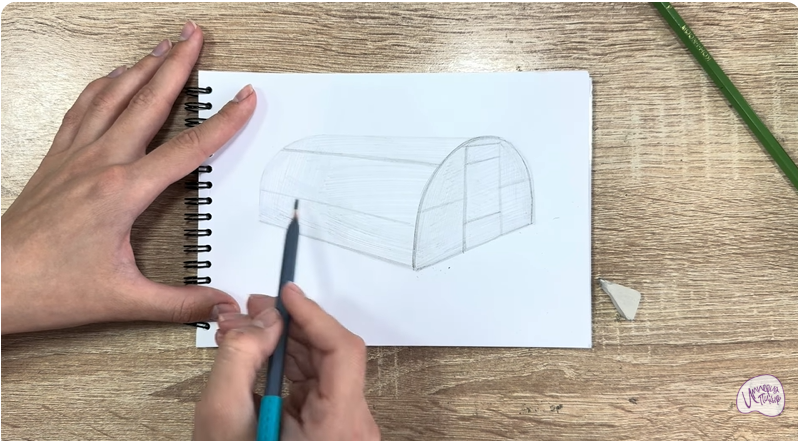 Рисуем Теплица из поликарбоната