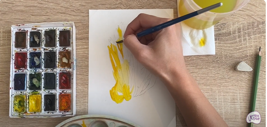 Рисуем Рогатик жёлтый