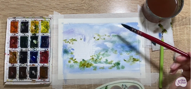 Рисуем Кочка на болоте