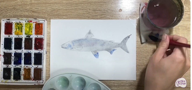 Рисуем Байкальский омуль