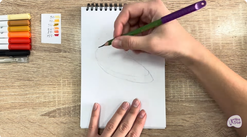 Рисуем Бутерброд с красной икрой