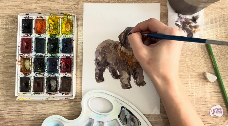 Рисуем Собака породы Ньюфаундленд