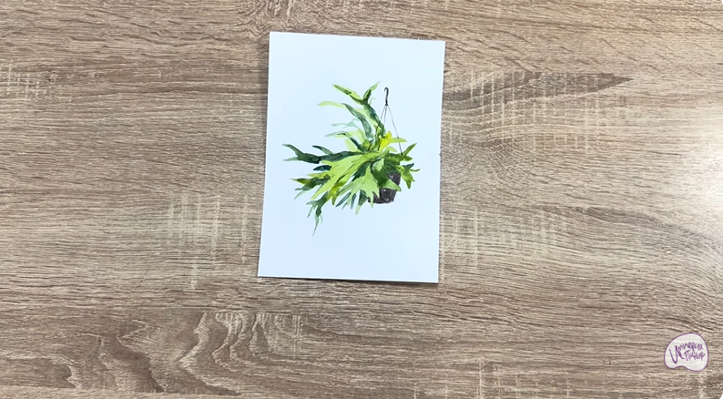 Рисуем Платицериум в горшке