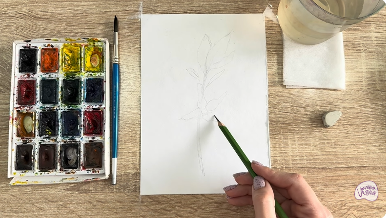 Рисуем Форзиция