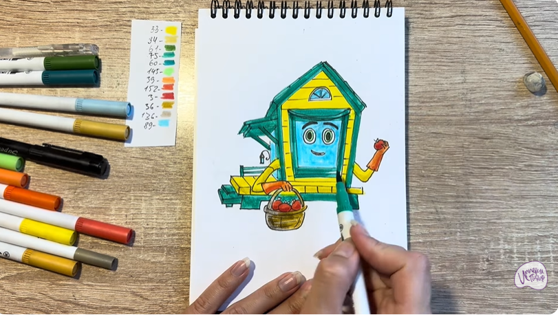 Рисуем Вася из мультфильма  "Домики"