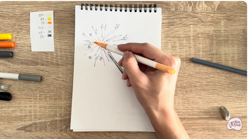 Рисуем Бенгальский огонь