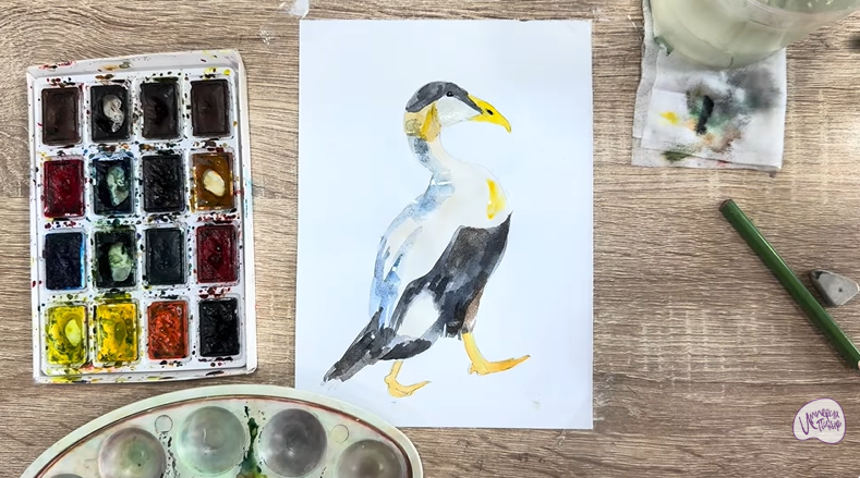 Рисуем Обыкновенная гага