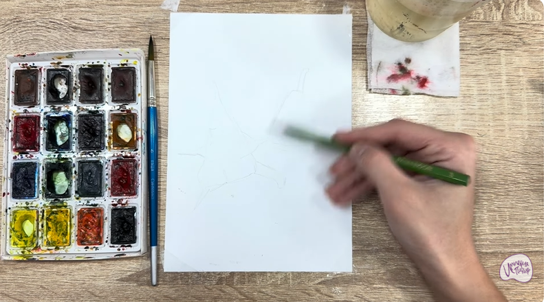 Рисуем Водяной орех