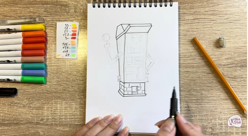 Рисуем Петя из мультфильма  "Домики"