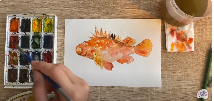 Рисуем Рыба-скорпион
