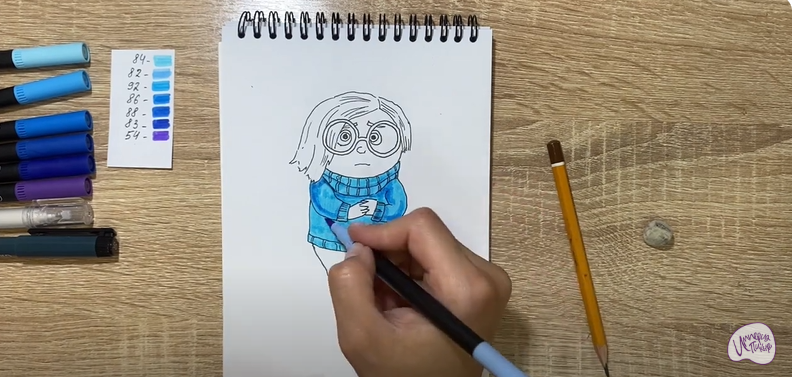 Рисуем Печаль из "Головоломки 2"