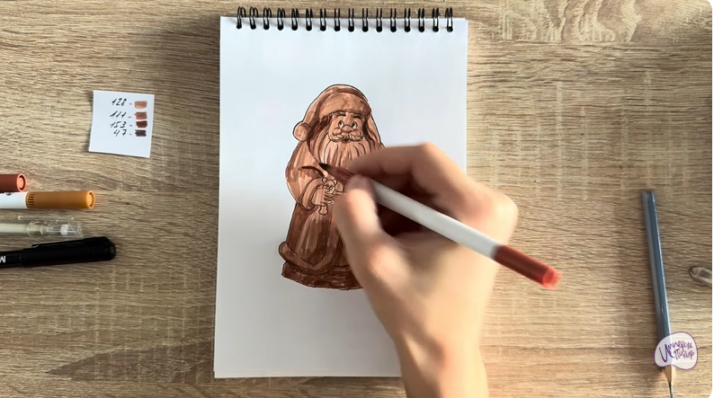 Рисуем Шоколадный Дед Мороз